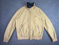 Gant The New Hampshire Jacket Mens Medium Khaki Camel Full Zip Stand Neck