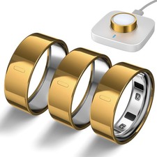 sylacor 3 Pack Ring Cover Compatible with Oura Gen 4/Oura Size 7, Gold 3