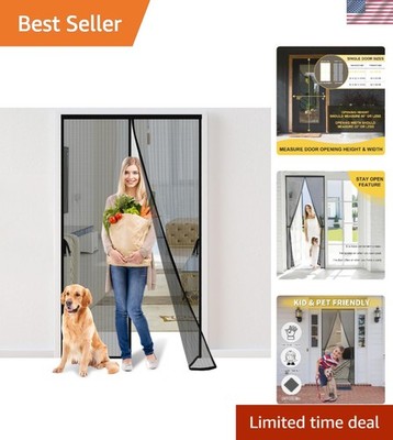 Hands-Free Magnetic Screen Door 34x82 - Perfect for Family Homes - Bug Resistant