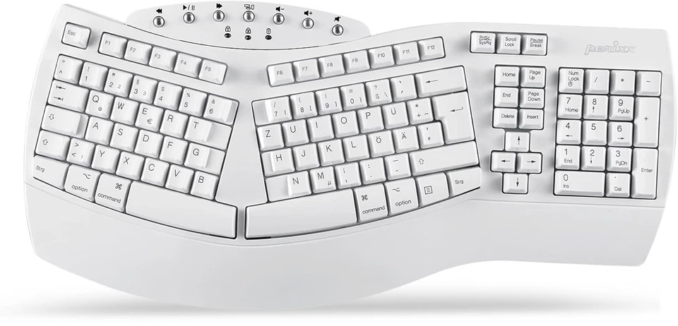 Perixx 11620 PERIBOARD-612 Ergonomische Kabellose Tastatur, QWERTZ Bluetooth - Bild 2 von 2