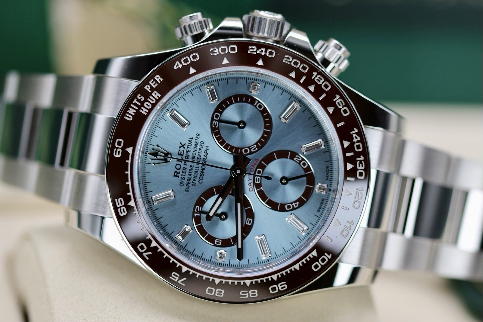 2026 Rolex Daytona Platinum 126506 Factory Baguette Diamonds Unworn image 8