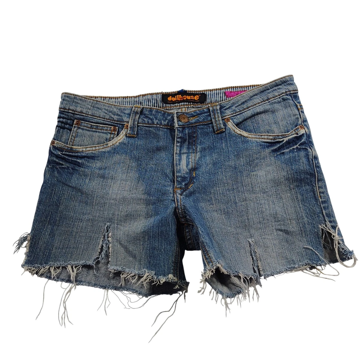 Dollhouse Women's Plus Size Roll Cuff Denim Shorts with Belt