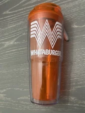 Whataburger Tumbler Orange Plastic with Lid New BPA Free Quench Brand