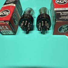 NOS 1954 RCA 6SN7 GTA Electron Tube Pair w/ O...