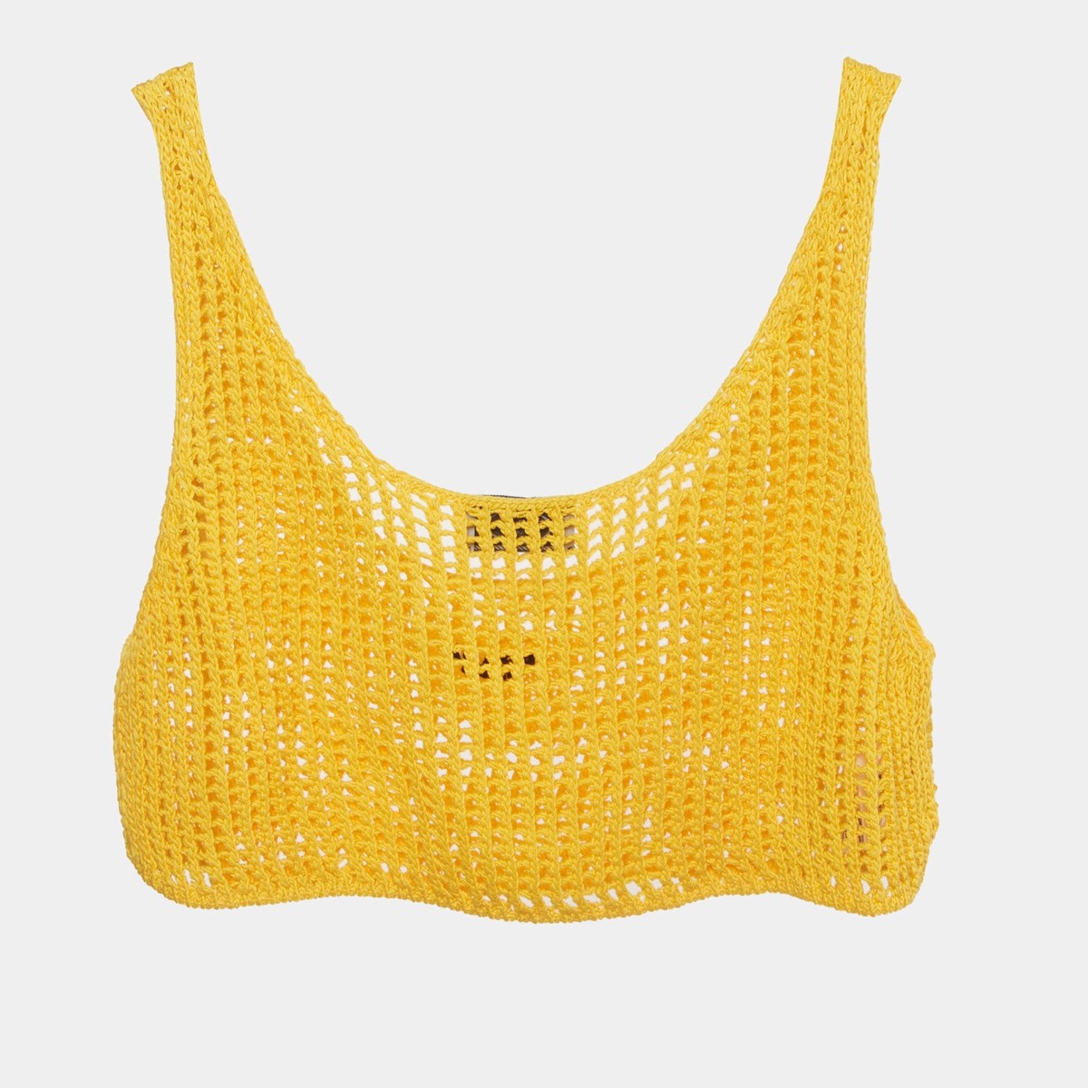 Prada Yellow Logo Embroidered Crochet Crop Top S | eBay