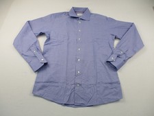 Eton Dress Shirt Men's 16.5 42 Blue Long Sleeve Formal Slim Fit