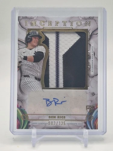 Topps Inception Ben Rice Yankees RC Auto Jumbo Patch IAJP-BR /125 NASTY PATCH🔥