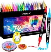 72 Farben Acrylstifte Set – Acrylmarker Mit Spitze Und Pinsel FüR Stoff, Leinwa