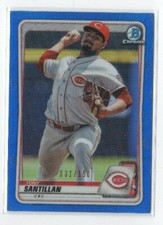 2020 Bowman Chrome Prospects Tony Santillan BLUE #ed 31/150 SHIMMER REDS
