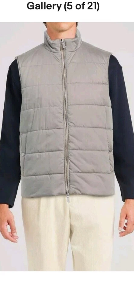 Chaleco de ropa exterior gris acolchado Eleventy para hombre talla: US S/50 EU.Hecho en Italia $1775 Foto 3 de 4