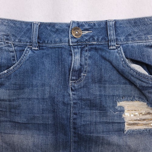 Elle Casual Medium Wash Denim Jean Skirt Womens Size 8 Blue
