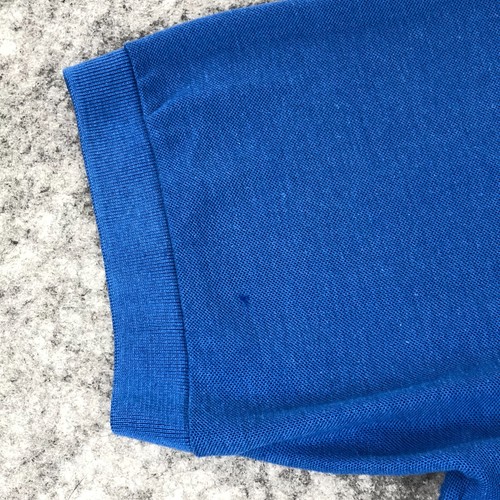 Vtg Levis Polo Mens XL Royal Blue Short Sleeve Polyester Cotton Stretch 1X - Picture 11 of 11