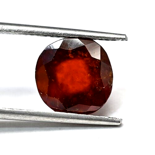 Zertifizierter natürlicher unbeheizter Hessonit Granat loser Edelstein 5,00 Ct rund geschnitten - Bild 2 von 5