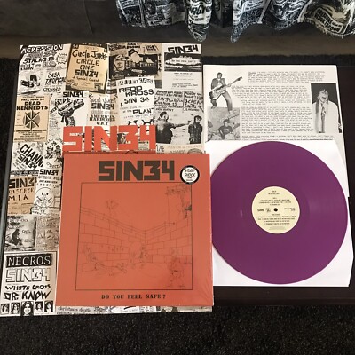 SIN 34 Do You Feel Safe? LP NEW Hardcore Punk KBD Purple Vinyl LTD to 50 Reissue