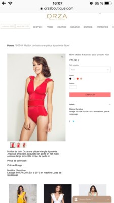 Maillot De Bain Une-pièce Orza Rouge Miss France – Taille 34, Neuf Avec étiquettes, Fabriqué En France