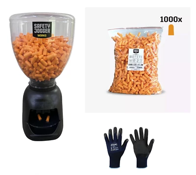 STURZSTOP SET 1000x Gehörschutzstöpsel Nachfüllpack EN352 Ohrstöpsel Lärmschutz + Spender