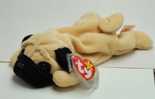 Ty Beanie Babies PUGSLY the PUG dog Original Retired
