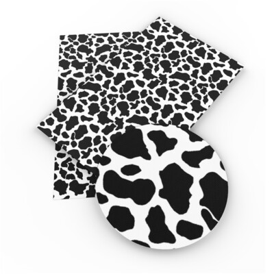 Cow Print  FAUX LEATHER SHEET 8'' x 12'' FARM ANIMAL 1068560 LITCHI TEXTURE