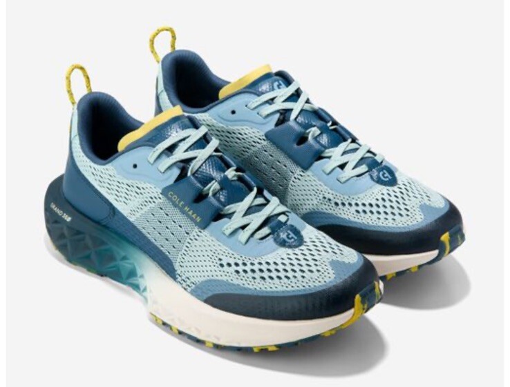 Men's Cole Haan ZGRAND Outpace III All-Terrain Running Shoes in Blue Teal Ivory  