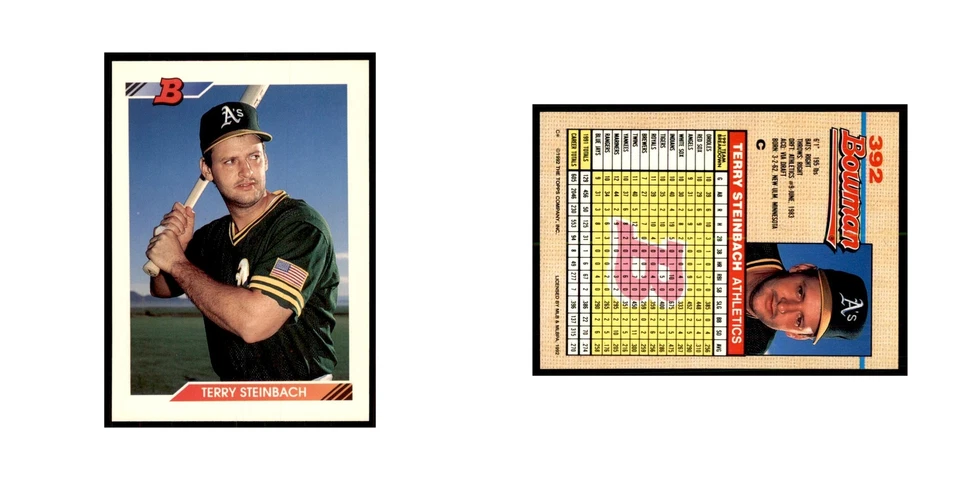 1992 Bowman Terry Steinbach Baseball Cards #392 - Image 3 of 3