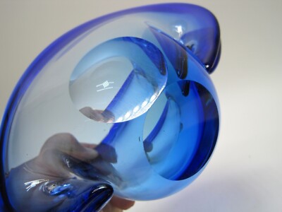 Vtg Murano Glass Archimede Seguso Blue Clam Shell Bowl | eBay