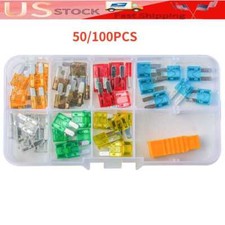50/100pcs Micro2 Blade Fuses Assorted Kit Car Truck 30A 25A 20A 15A 10A 7.5A 5A