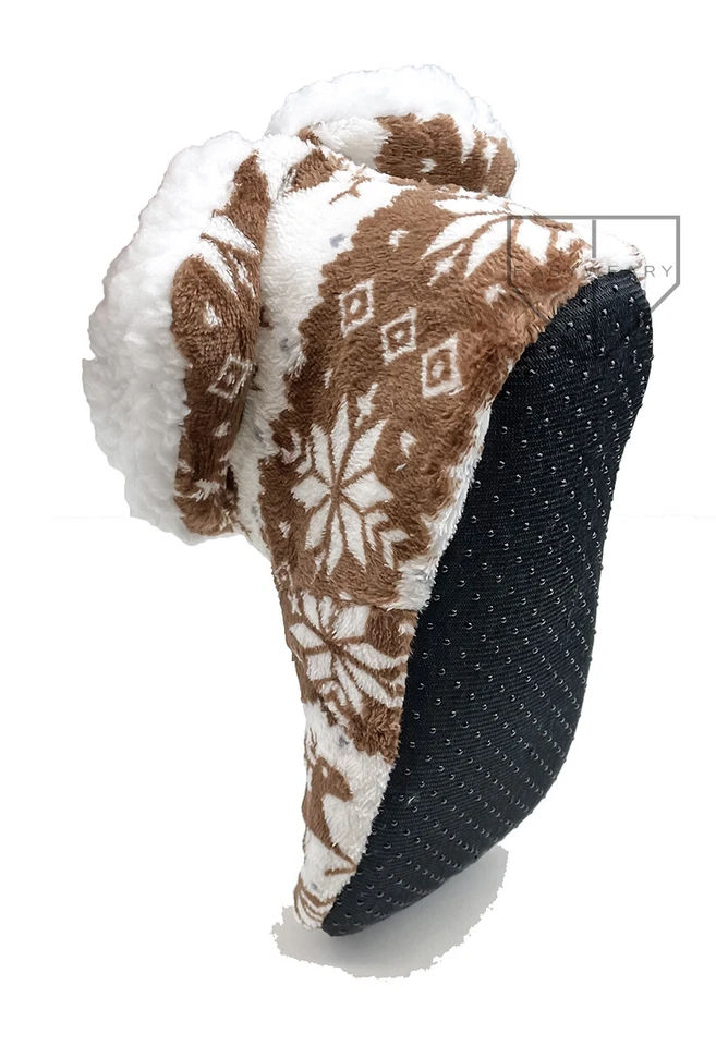 Mujer Vellón Difuso Forrado Interior Botines Zapatillas Casa Zapatos Invierno Antideslizantes Foto 4 de 4