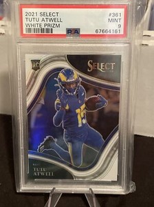 TUTU ATWELL 2021 Panini Select Field Level White Prizm /35 RC #161 PSA9 Pop1