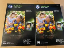 HP Everyday Photo Paper 2 Packs 50 Sheets ea Glossy 4 x 6" 102 x 152 mm NOS BCB2