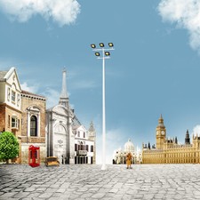 2pcs HO Scale 1:87 Playground Street Lights Plaza Crossing Lamps Bright White