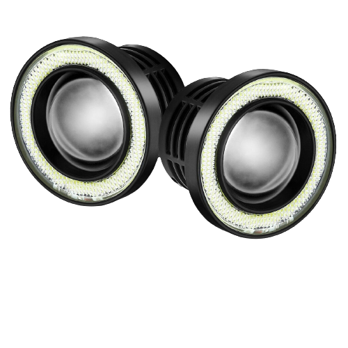 2x White 3" LED Fog Light Lamp Projector Angel Halo Eye Ring Light White 6000K - Picture 13 of 23