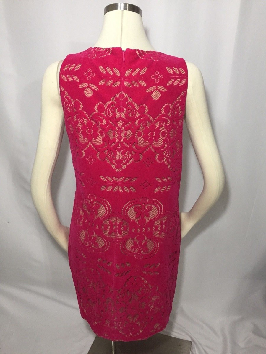 chinese dress ladies Women's Isabelle Lace Shift Dress - Pink in Size Small