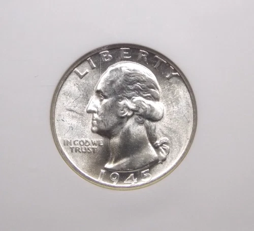 1945 "D" Washington SILVER Quarter 25c NGC MS64 #009 BU Uncirculated ECC&C, Inc.