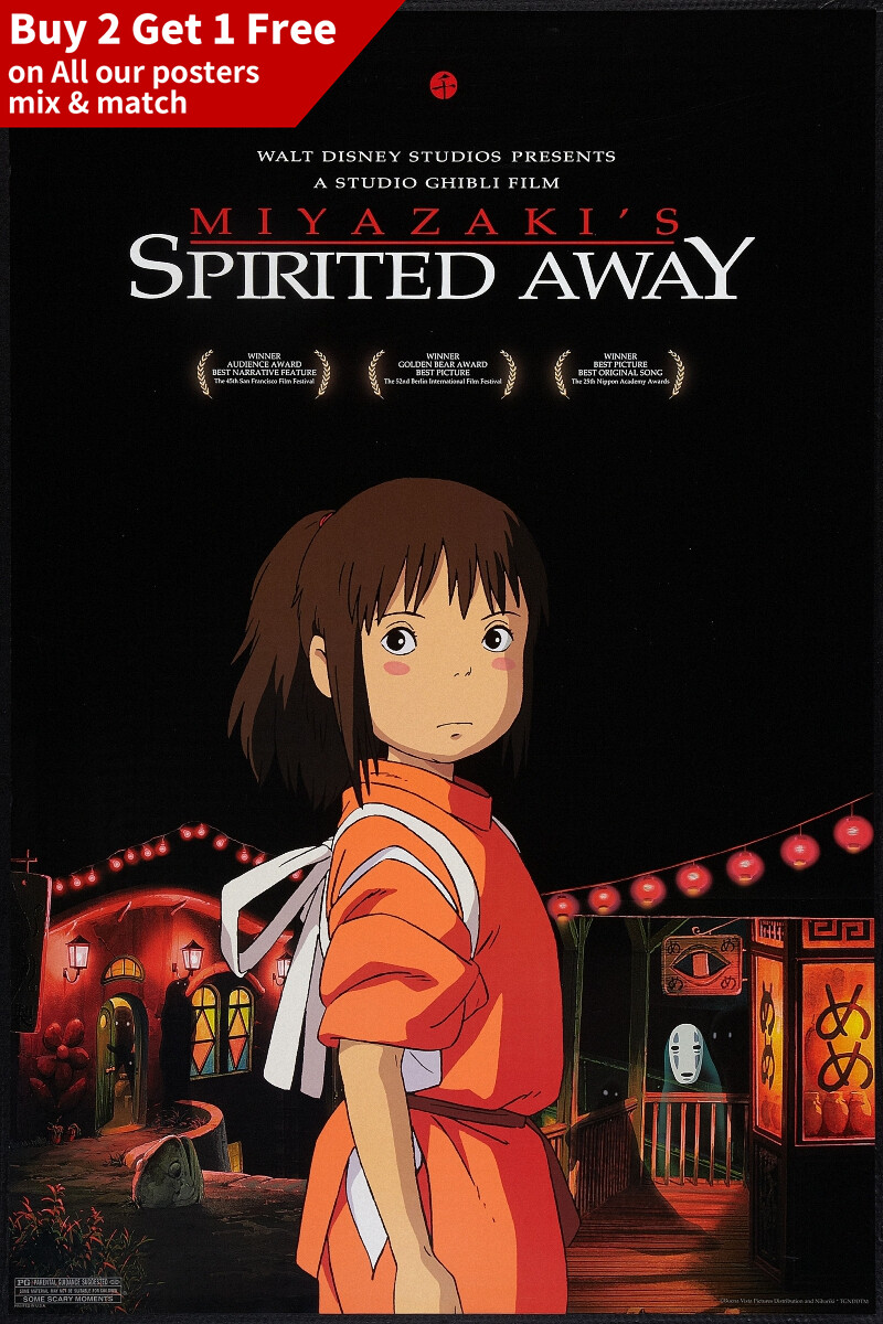 Spirited Away (2001) Movie Poster 36x24" 40x27" Animation Art Silk Print