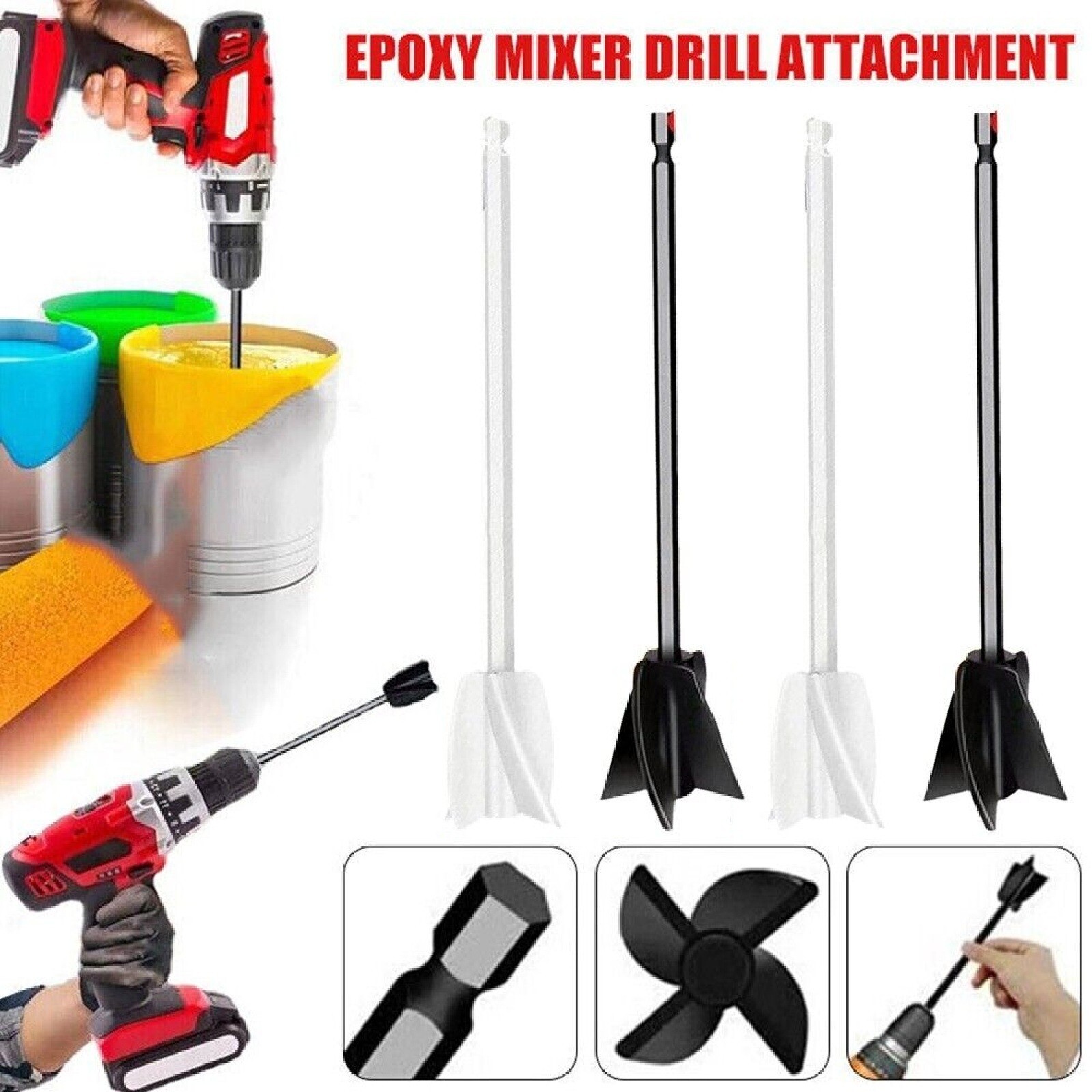 Resin Mixer Epoxy Mixer and Paint Mixer Drill Attachment Paint Stirrer Mud Mixer eBay