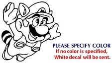 RACOON MARIO Game Graphic Die Cut decal sticker Car Truck Boat Window 9"