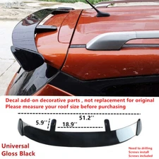 Universal Painted Glossy Black GT Style Rear Trunk Upper Roof Spoiler Lip Wing