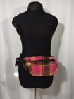 Sherpa Fanny Pack Pink Plaid Waist Belt Bag Crossbody NOBO NWT