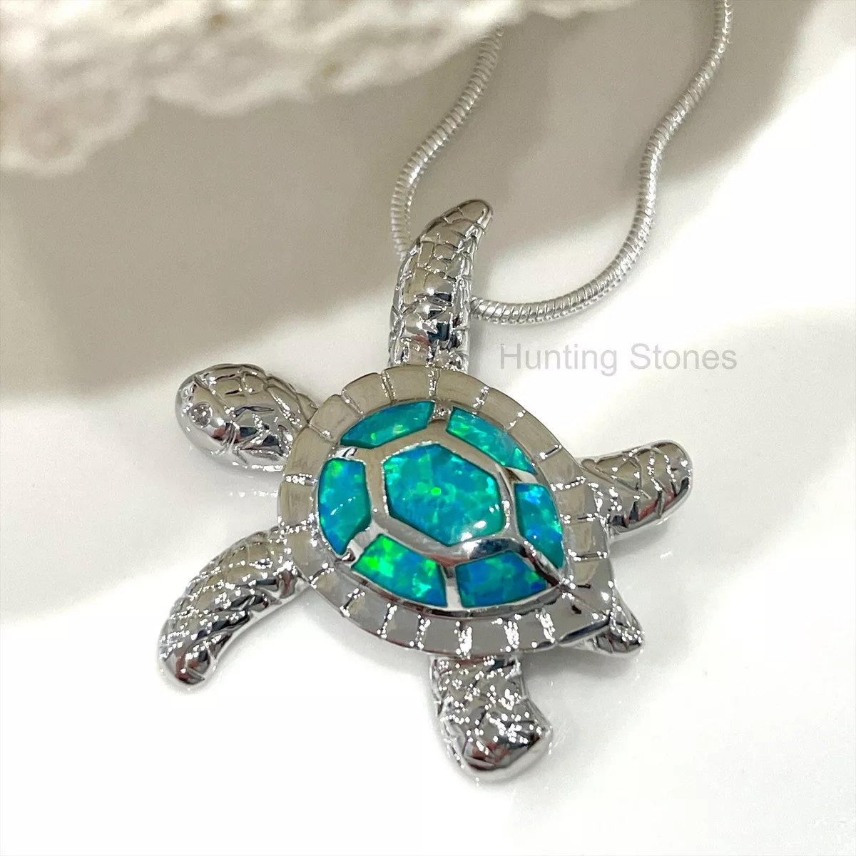 Green turtle necklace sale