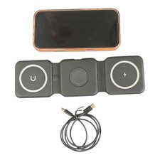 Foldable 3 in 1 Portable Magnetic Wireless Charger for iPhone -Watch-AirPods BK
