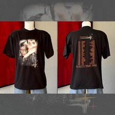 DAVID BOWIE black cotton T-shirt Reality Tour 2003 Size Large from European Tour