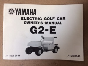 Owner S Manual For Yamaha G2e Electric Yamaha Golf Car Cart Ebay