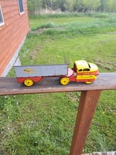 Vintage Wyandotte Red/Yellow Side Dump Truck Pressed Steel 