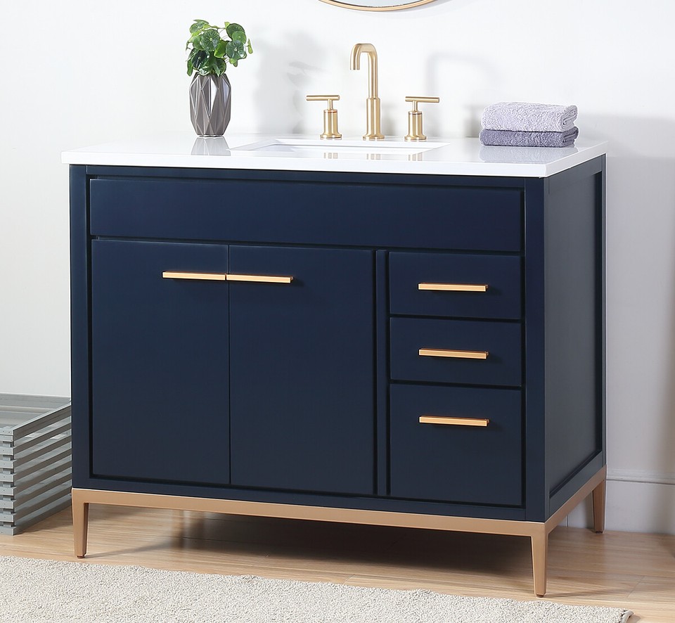 42 inch Beatrice Navy Blue Modern Bathroom Sink Vanity TB-9444NB-V42 | eBay