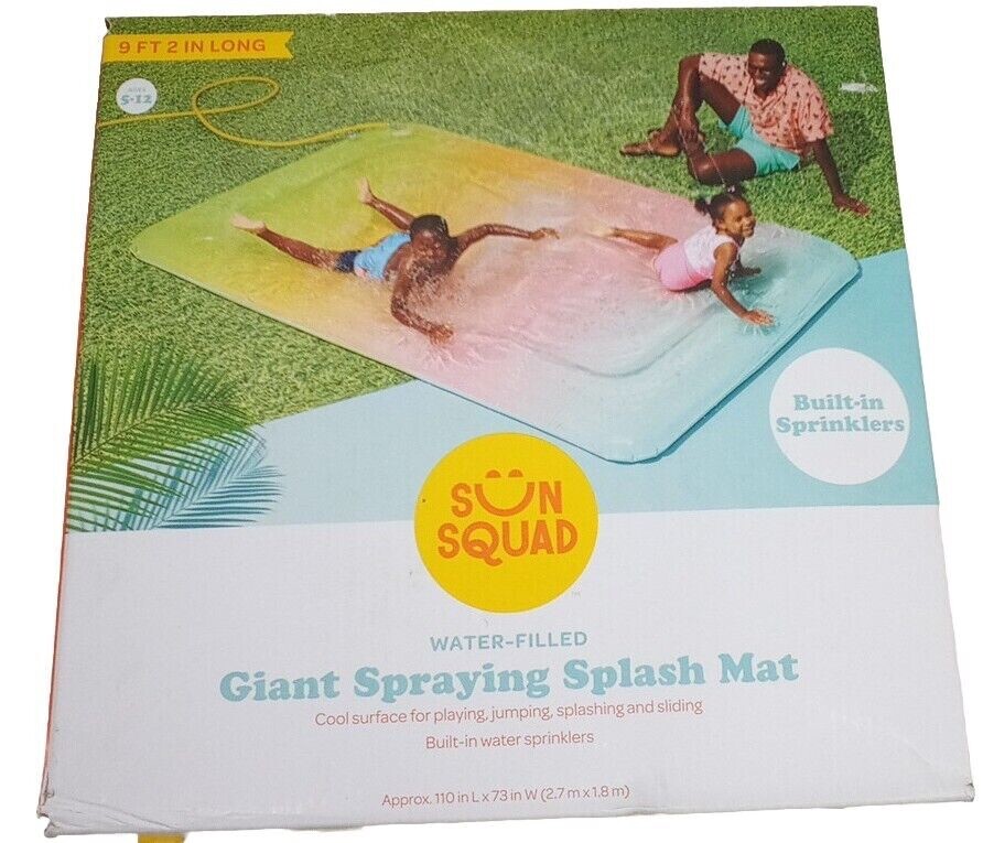 Giant Spraying Splash Mat Sun Squad 9 Ft WaterFilled Play Area with