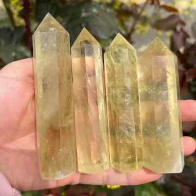 Natural Yellow Citrine Tower Point Obelisk Meditation Healing Crystal Home Decor