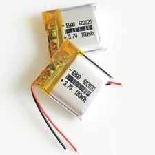 2 pcs 3.7V 180mAh rechargeable lipo Battery For MP3 headphone smart band 602020