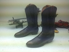 DISTRESSED BRUSHOFF BLACK CHERRY LUCCHESE LEATHER WESTERN COWBOY BOOTS 10M