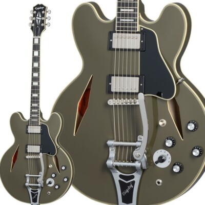 ギター Shinichi Ubukata ES-355 Bigsby MOD Epiphone Shinichi Ubukata ES-355 Custom Bigsby Olive Drab Electric