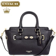 New - COACH Mini-Break Carry All-Leather IMBLK F37635 Leather Shoulder bag